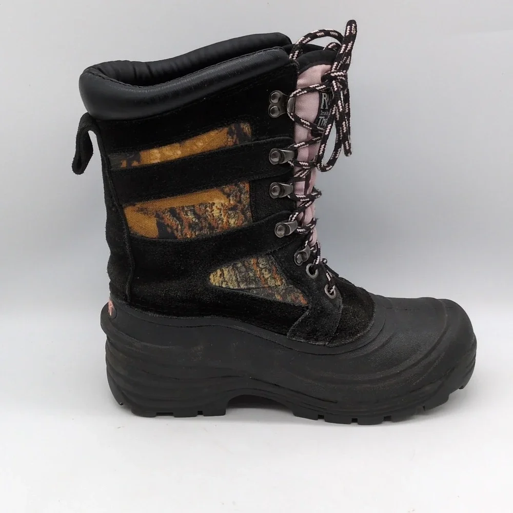 Ranger Boots Womens Black Camo 7 Insulated Snow Winter Shoe‎ Thermolite 0815